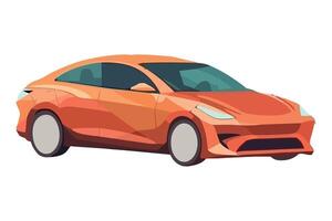 An orange car on a white background vector