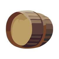 A wooden barrel on a white background vector