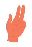 A hand with two fingers up and a peace sign vector