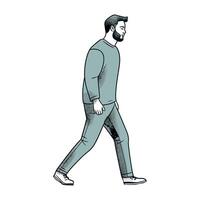 A man walking with his hands in his pockets vector