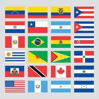 Flat american flags set vector