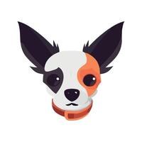 A cartoon dog with a collar on its head vector