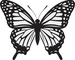 Clean Butterfly Silhouette with Defined Features for Art, black and white butterfly, butterfly on white background vector