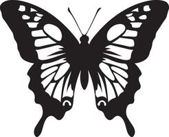 Butterfly Silhouette Design with Smooth Elements on White Background vector