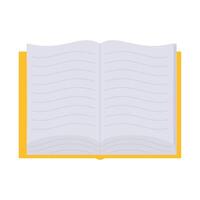 An open book with a yellow border vector