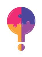 A colorful puzzle piece with a question mark on it vector