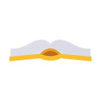 An open book with a yellow border vector
