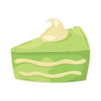 A piece of cake with cream on top vector