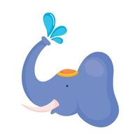 An elephant with a blue head and a blue nose vector