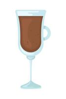 A glass of coffee with a spoon in it vector