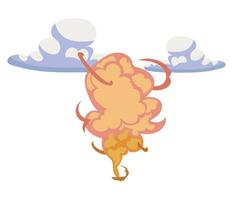 A cartoon explosion with a cloud in the sky vector
