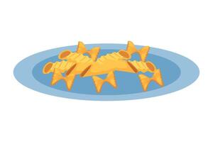 A plate with a bunch of croissants on it vector