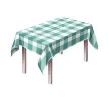 Tablecloth with green and white checkered pattern vector