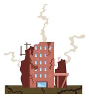 A cartoon building with smoke coming out of it vector