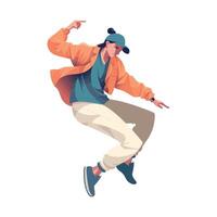 A man in a hat and jacket is jumping vector