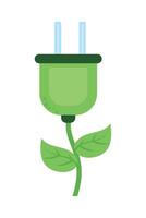 A green plug with a plant on it vector