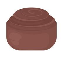 A chocolate jar with a swirl on top vector