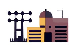 A building with a tower and a tower vector
