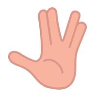 A hand with a five finger gesture vector