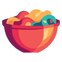 A bowl of cereal with fruit and nuts in it vector