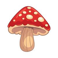 A red mushroom with white spots on it vector