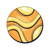 A cartoon orange and yellow ball with swirls vector