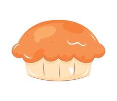 An orange muffin with a white top vector