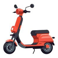 An illustration of a red scooter on a white background vector