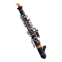 A black and orange clarinet on a white background vector