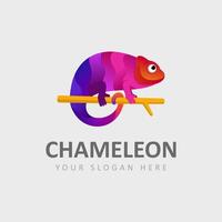 abstract gradient abstract chameleon logo vector