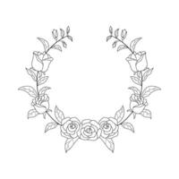 circular frame of laurel leaves vector