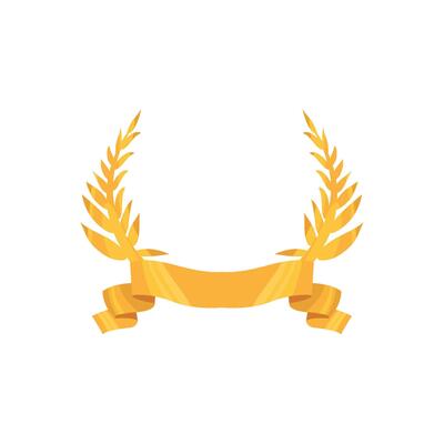 Gold laurel wreath with ribbon