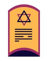 A book with a star of david on it vector