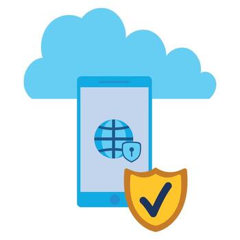 Mobile security and cloud computing vector