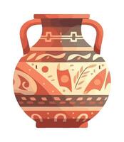 An old vase with a pattern on it vector