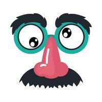 A cartoon face with glasses and mustache vector