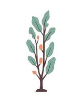 A tree with leaves and fruit on it vector