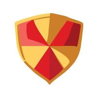 A shield with a red and yellow cross on it vector