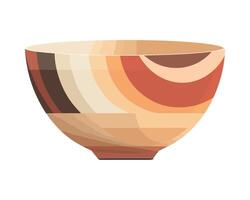 A bowl with a colorful design on it vector