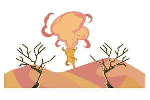 A cartoon illustration of a tree with a tree stump and a tree stump vector