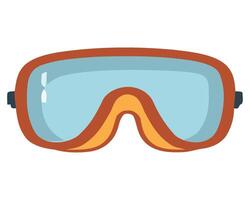 A pair of goggles with orange and blue lenses vector