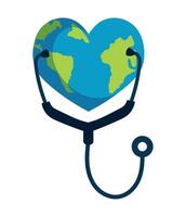 A stethoscope with a heart shape on it vector