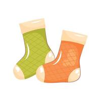 Two pairs of socks on a white background vector