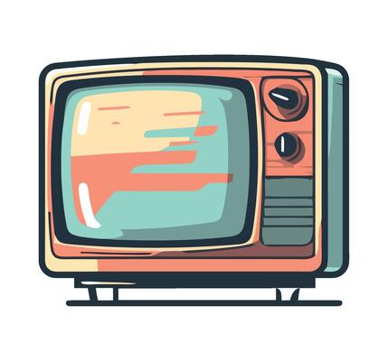 Retro tv icon illustration