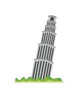 The leaning tower of pisa icon illustration vector