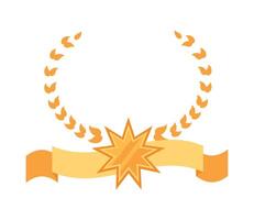 A star with a laurel wreath and ribbon vector