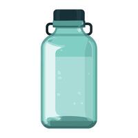 A green bottle with a black lid on a white background vector