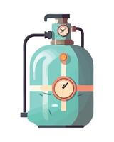 An illustration of a gas tank with a clock vector