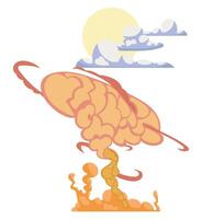 An explosion with a cloud in the background vector