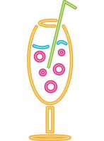 A colorful drink with a straw and straw vector